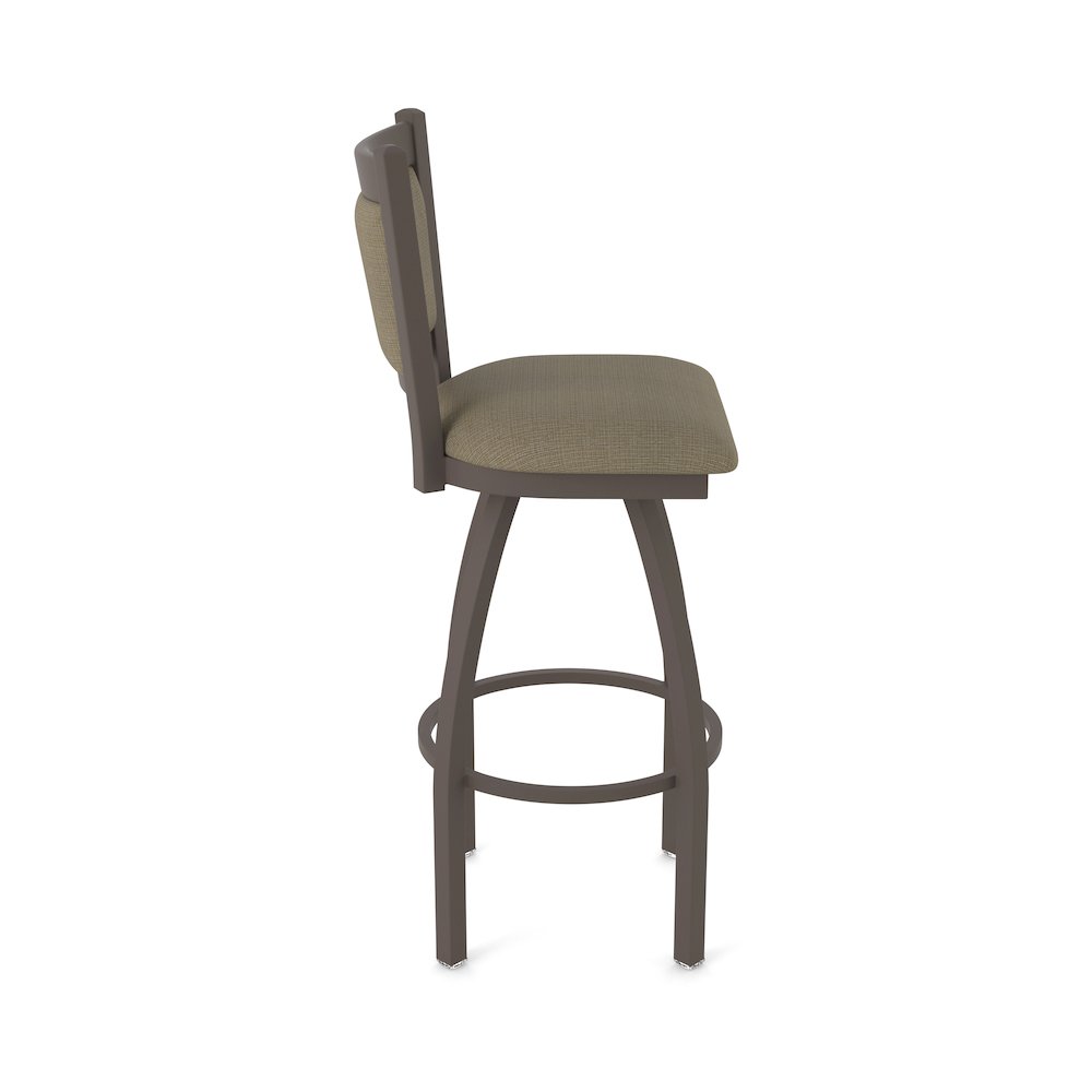Swivel Counter Stool with Bronze Finish and Graph Cork Seat and Back