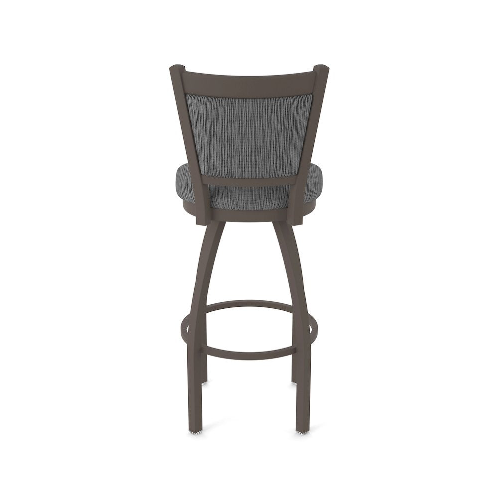 Swivel Counter Stool with Bronze Finish and Graph Coal Seat and Back