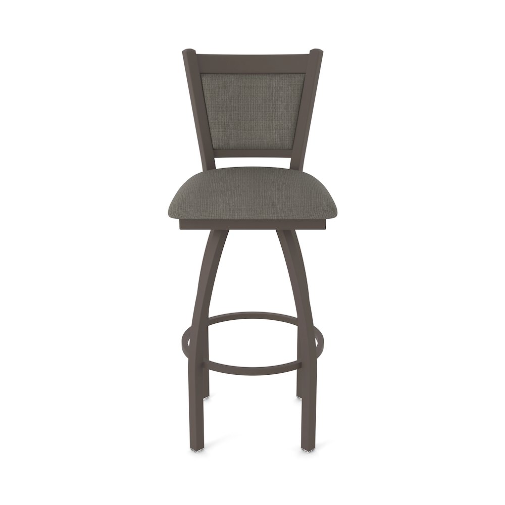 Swivel Counter Stool with Bronze Finish and Graph Chalice Seat and Back