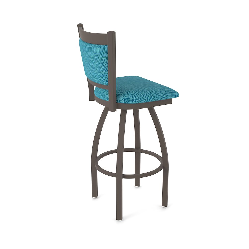 Swivel Counter Stool with Bronze Finish and Graph Tidal Seat and Back