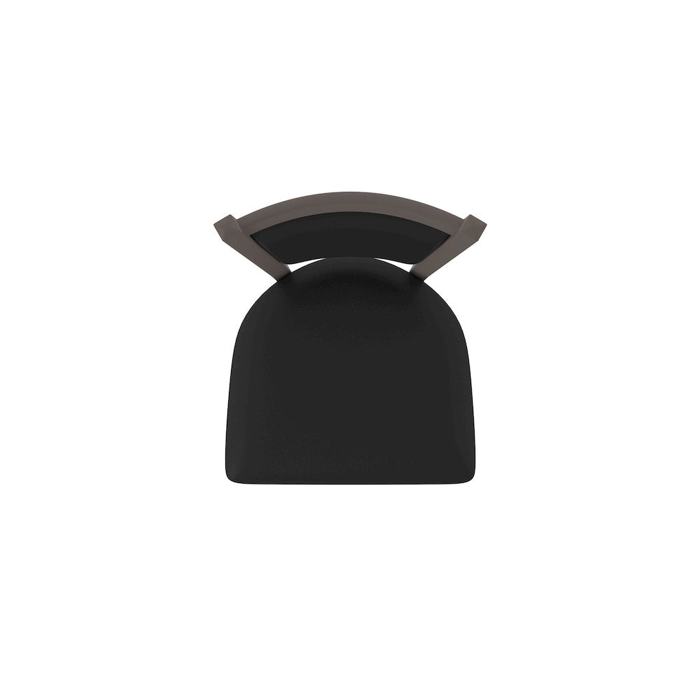 Swivel Counter Stool with Bronze Finish and Black Vinyl Seat and Back