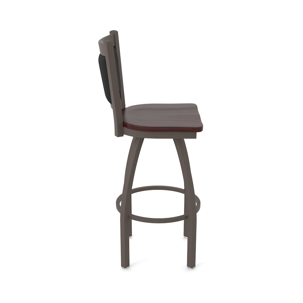 Swivel Counter Stool with Bronze Finish and Dark Cherry Maple Seat