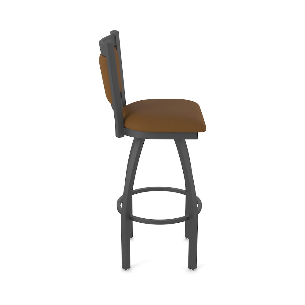 Swivel Counter Stool with Pewter Finish and Canter Thatch Seat and Back