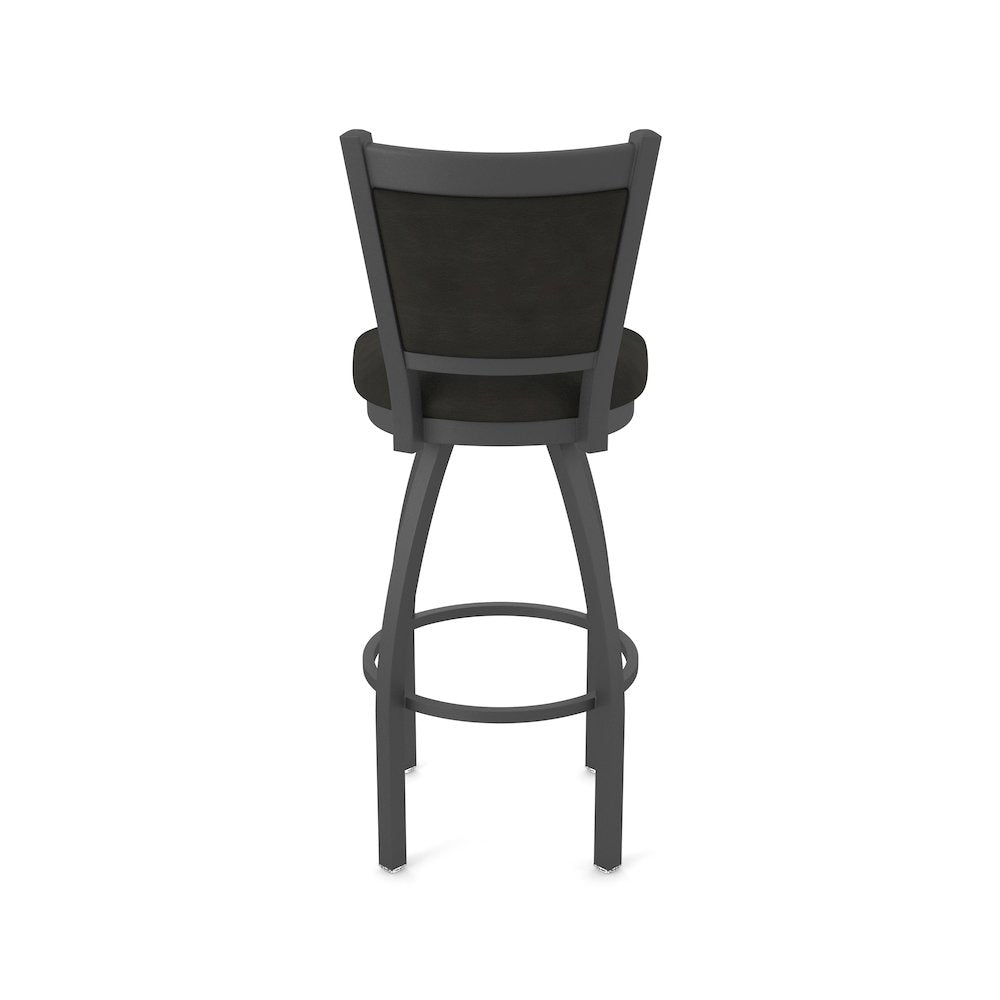 Swivel Counter Stool with Pewter Finish and Canter Espresso Seat and Back