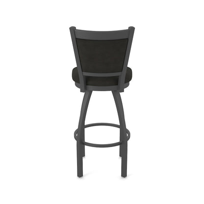 Swivel Counter Stool with Pewter Finish and Canter Espresso Seat and Back