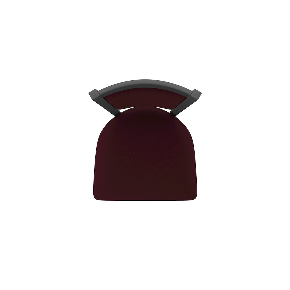 Swivel Counter Stool with Pewter Finish and Canter Bordeaux Seat and Back
