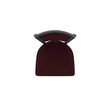 Swivel Counter Stool with Pewter Finish and Canter Bordeaux Seat and Back