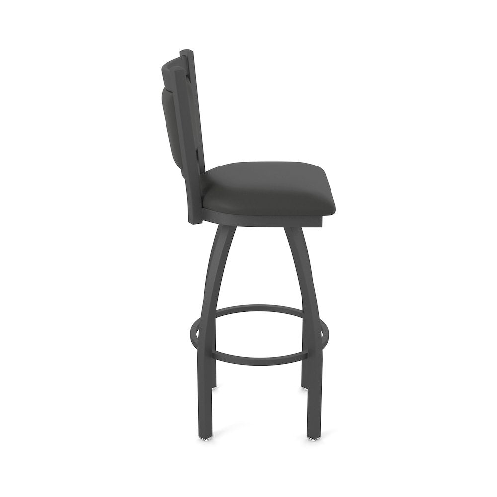 Swivel Counter Stool with Pewter Finish and Canter Iron Seat and Back