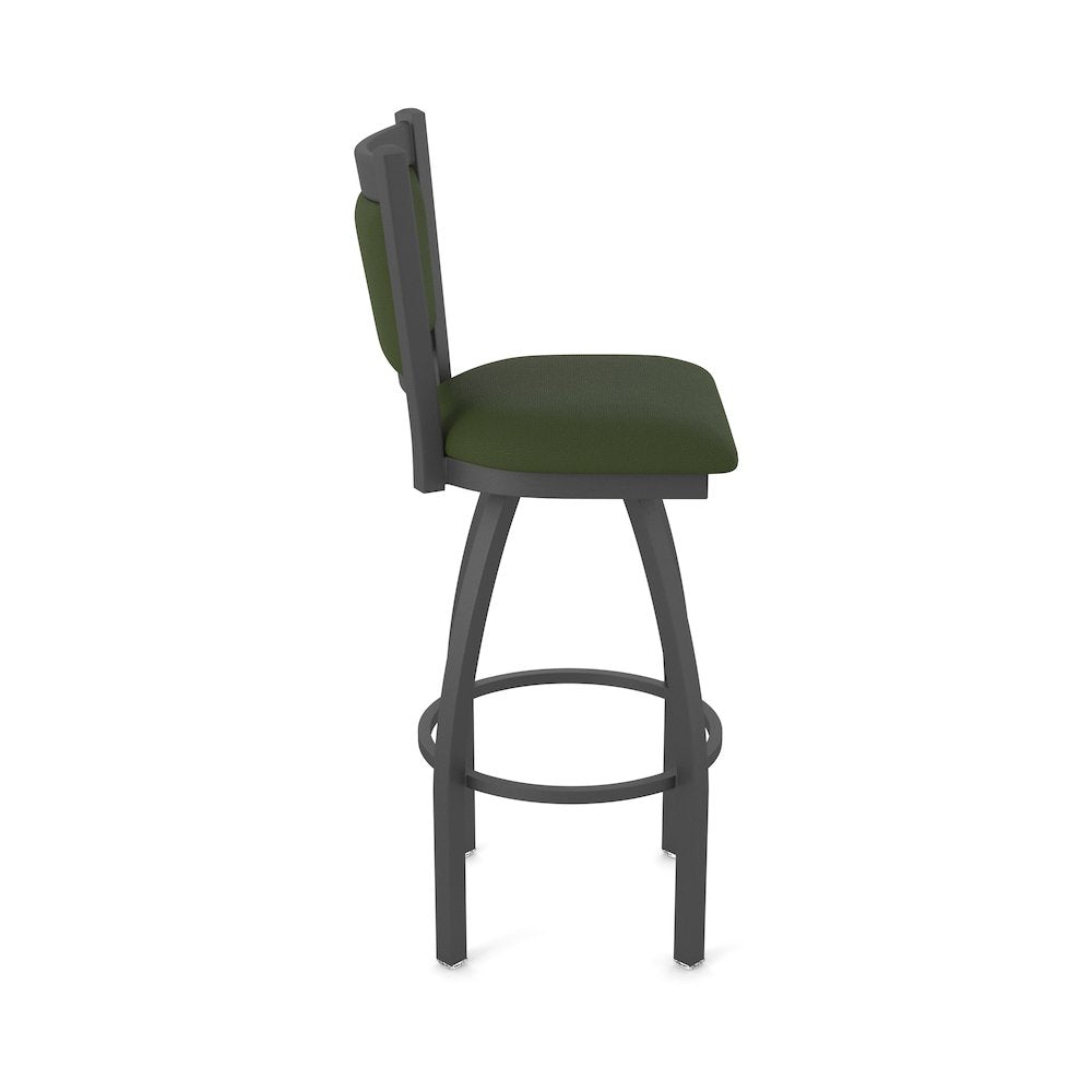 Swivel Counter Stool with Pewter Finish and Canter Pine Seat and Back