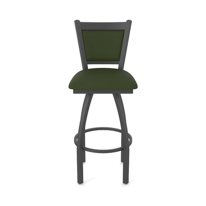 Swivel Counter Stool with Pewter Finish and Canter Pine Seat and Back