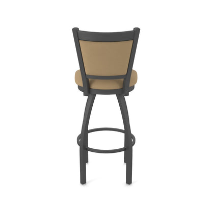 Swivel Counter Stool with Pewter Finish and Canter Sand Seat and Back