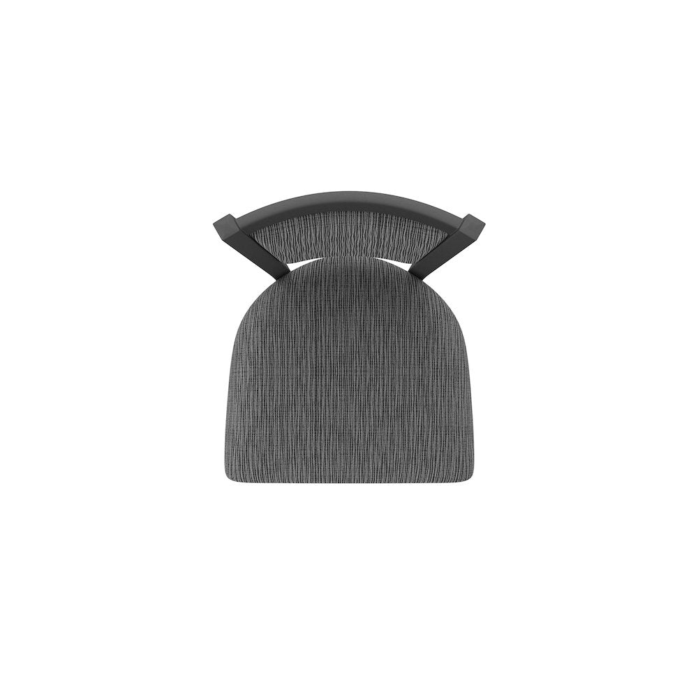 Swivel Counter Stool with Pewter Finish and Graph Coal Seat and Back