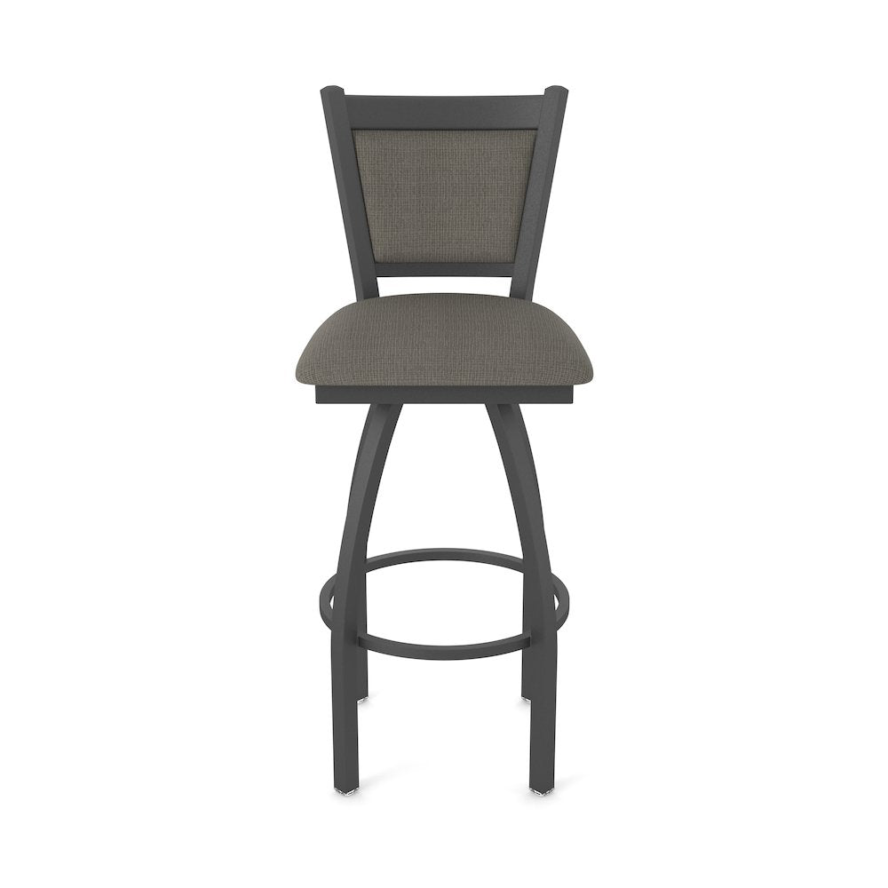 Swivel Counter Stool with Pewter Finish and Graph Chalice Seat and Back