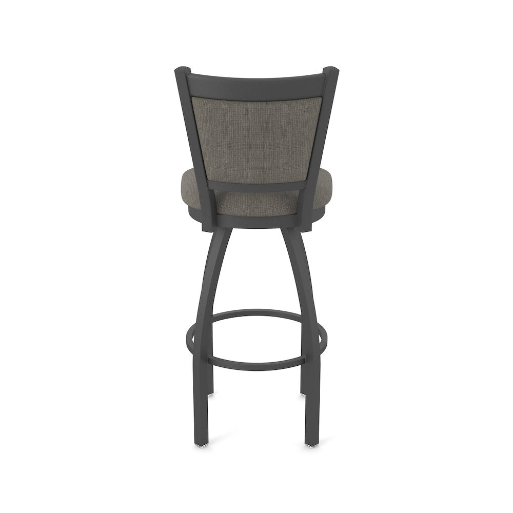 Swivel Counter Stool with Pewter Finish and Graph Chalice Seat and Back