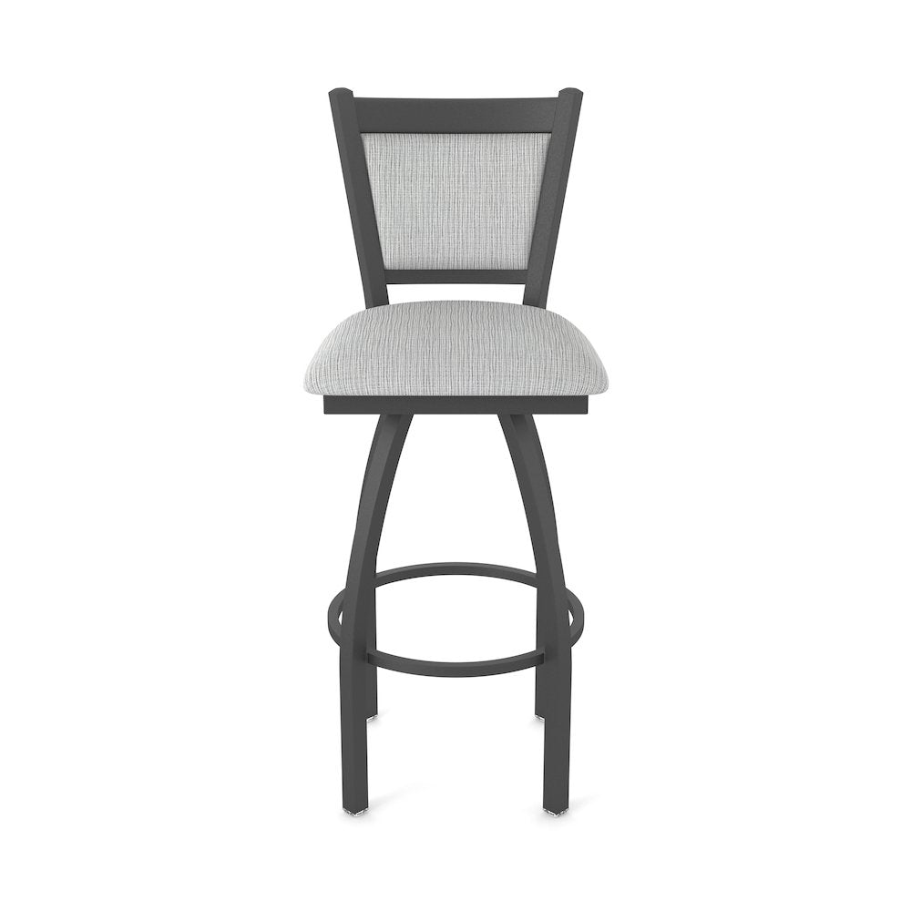 Swivel Counter Stool with Pewter Finish and Graph Alpine Seat and Back