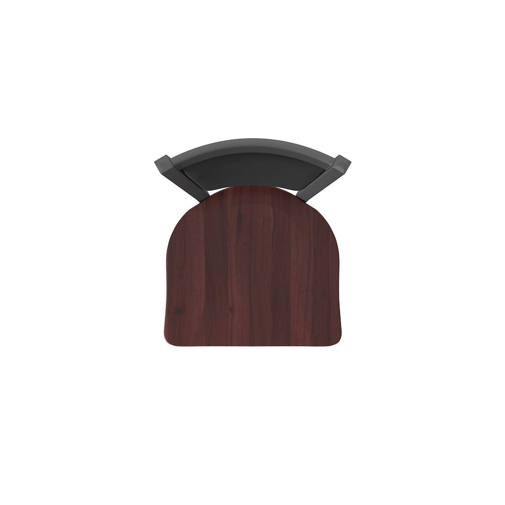 Swivel Counter Stool with Pewter Finish and Dark Cherry Maple Seat