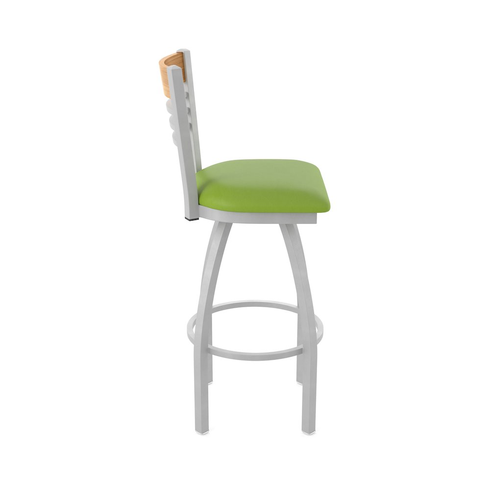 25" Swivel Counter Stool, Anodized Nickel Finish, Medium Back