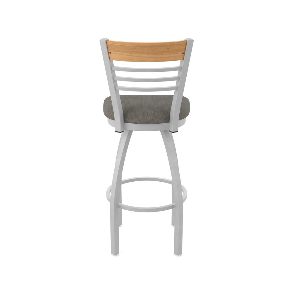 25" Swivel Counter Stool, Anodized Nickel Finish, Medium Back