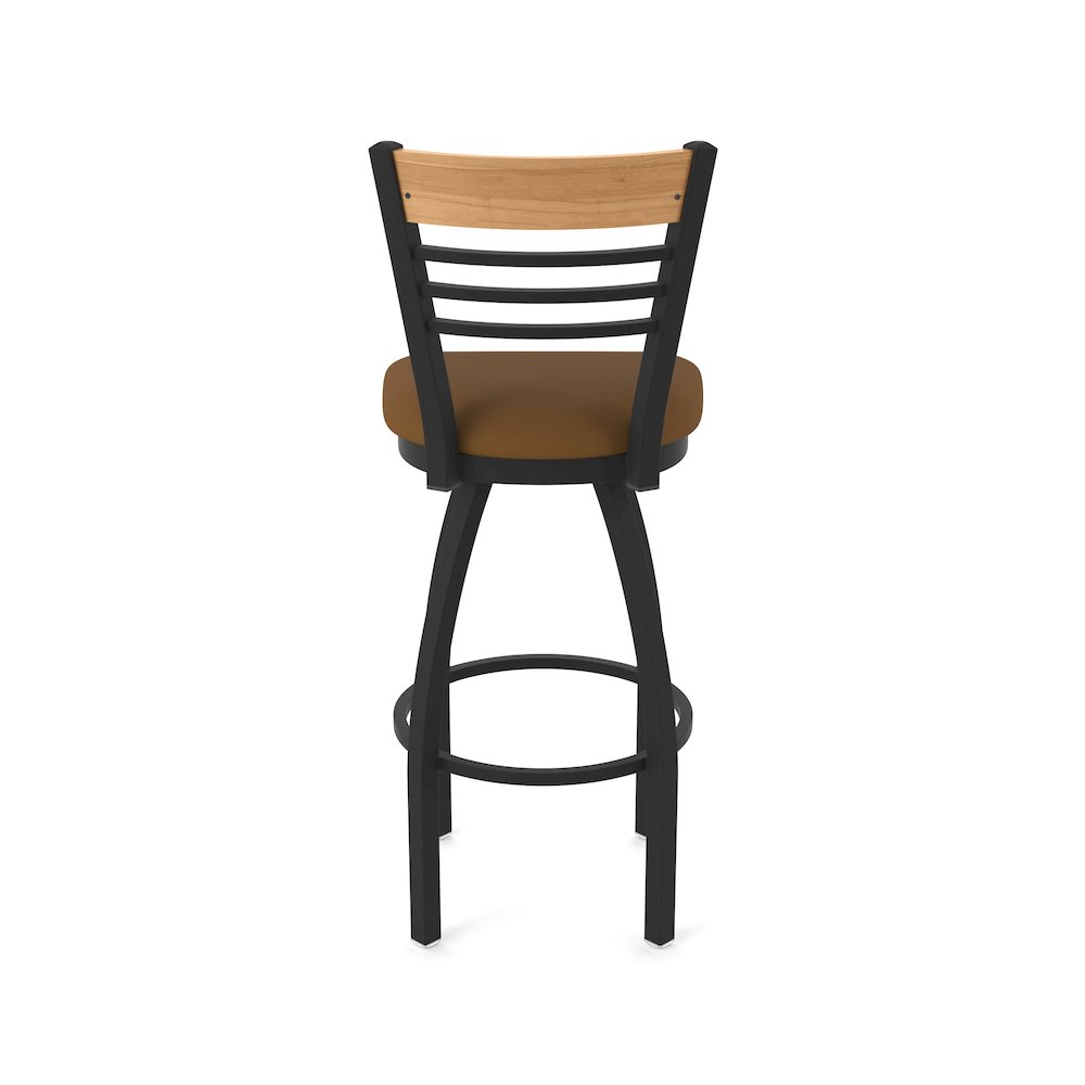 25" Swivel Counter Stool, Black Wrinkle Finish, Medium Back, Canter Thatch Seat