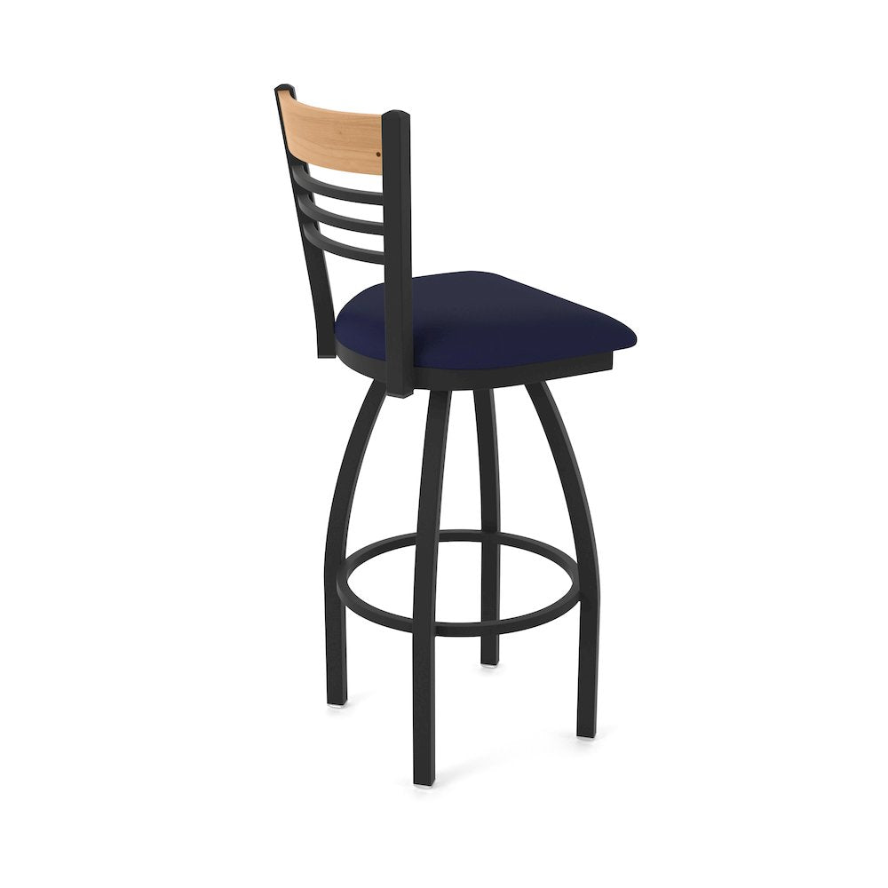 25" Swivel Counter Stool, Black Wrinkle Finish, Medium Back