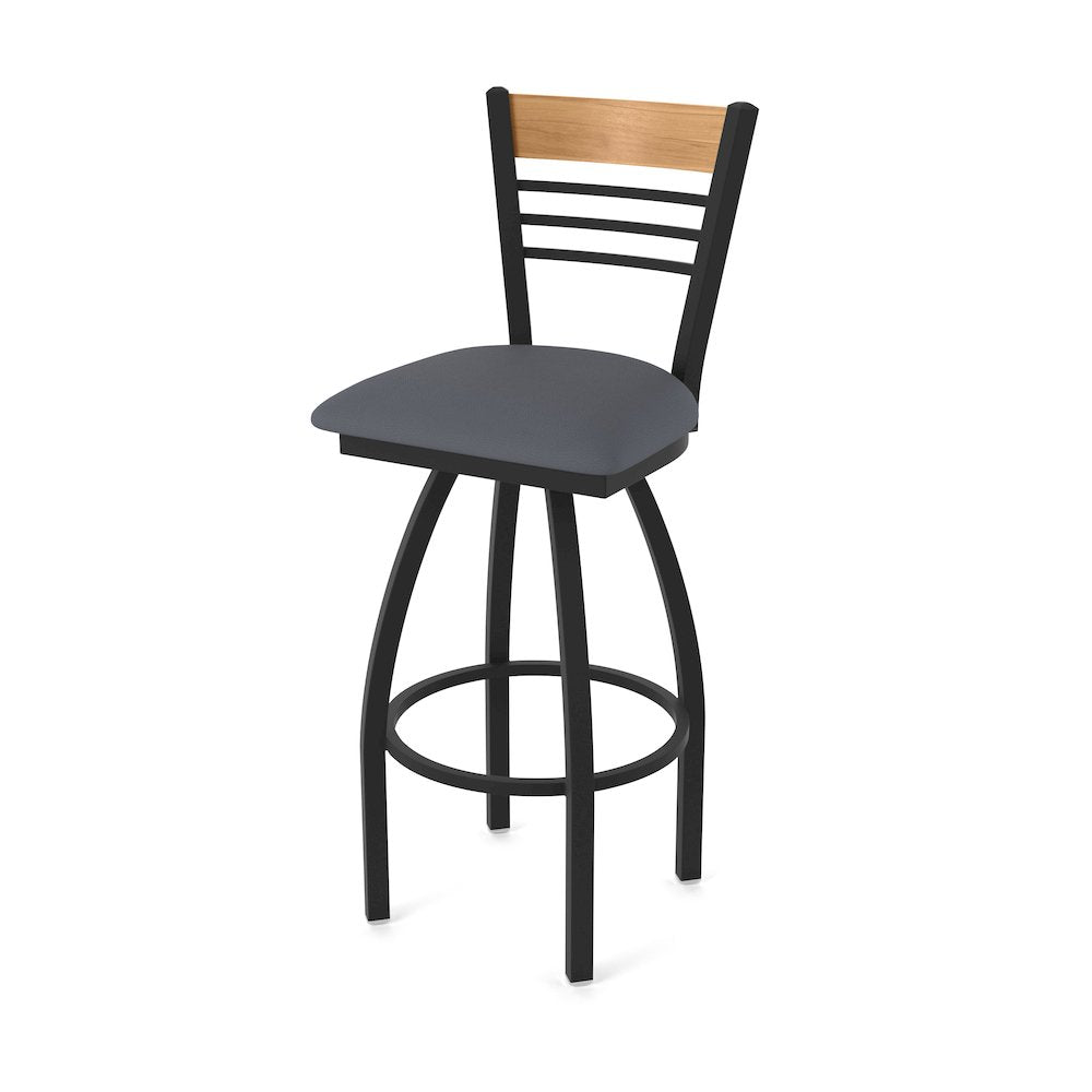 25" Swivel Counter Stool, Black Wrinkle Finish, Medium Back, Canter Storm Seat