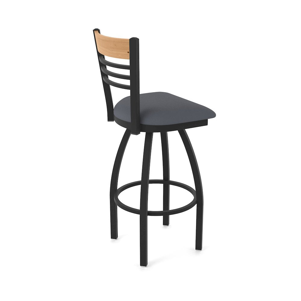 25" Swivel Counter Stool, Black Wrinkle Finish, Medium Back, Canter Storm Seat