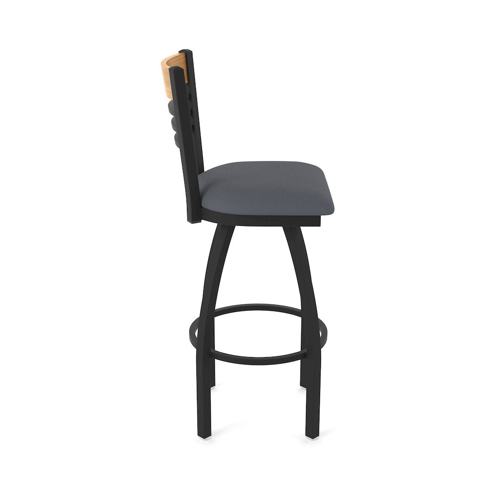 25" Swivel Counter Stool, Black Wrinkle Finish, Medium Back, Canter Storm Seat