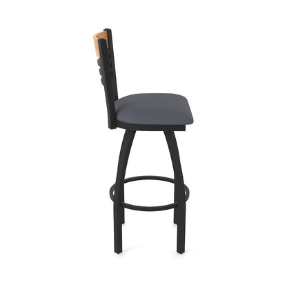 25" Swivel Counter Stool, Black Wrinkle Finish, Medium Back, Canter Storm Seat