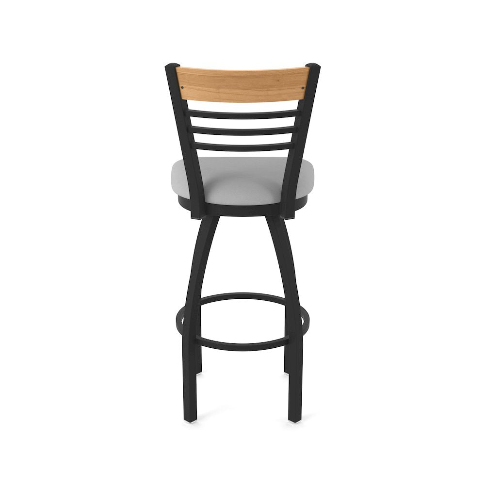 25" Swivel Counter Stool, Black Wrinkle Finish, Medium Back