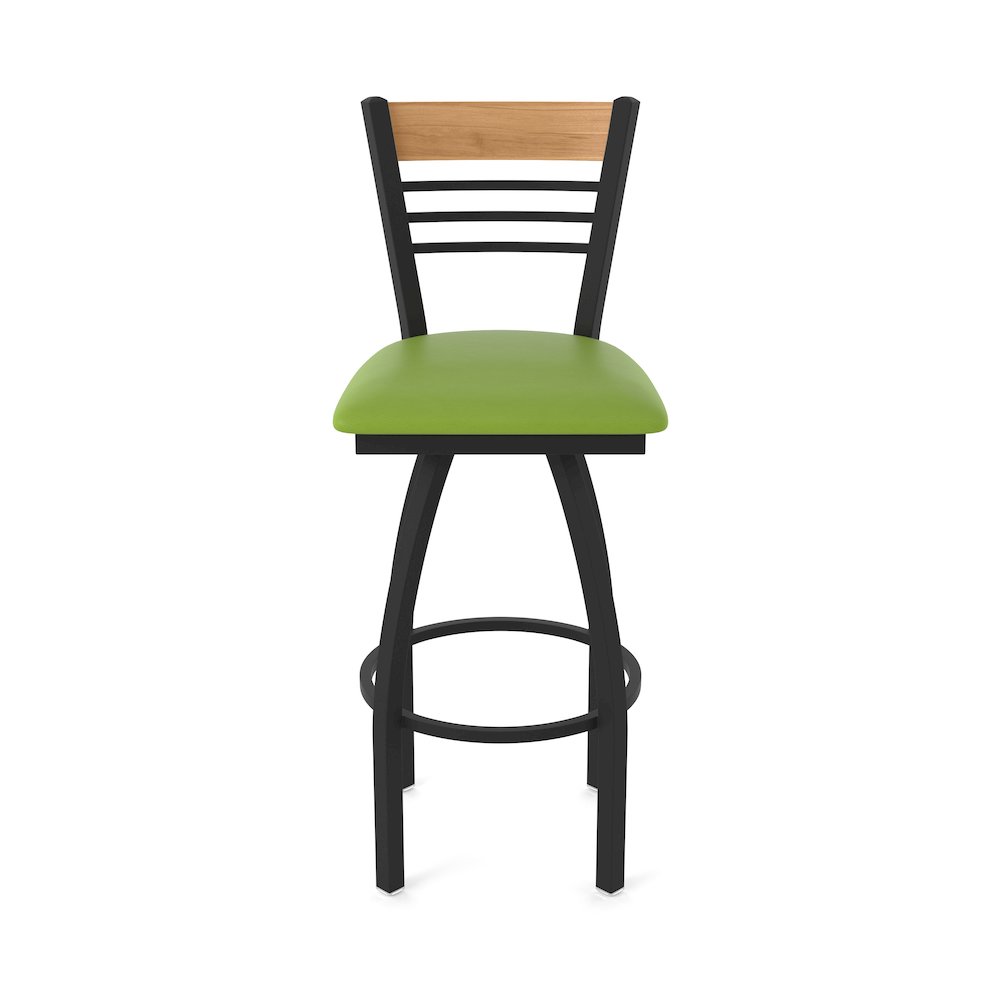 25" Swivel Counter Stool, Black Wrinkle Finish, Medium Back