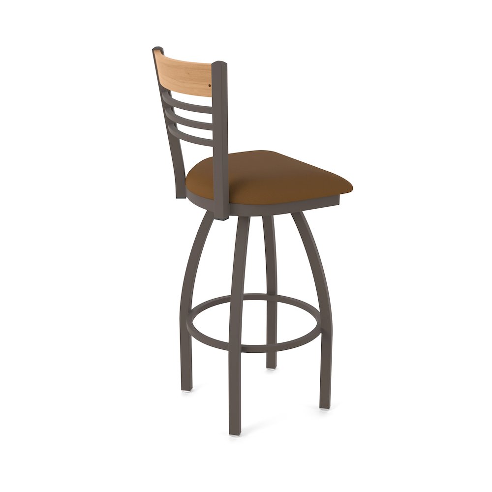 25" Swivel Counter Stool, Bronze Finish, Medium Back, Canter Thatch Seat