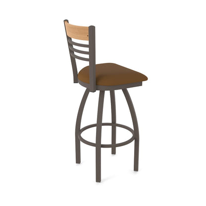 25" Swivel Counter Stool, Bronze Finish, Medium Back, Canter Thatch Seat