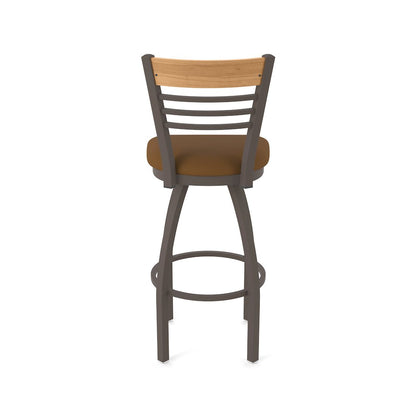 25" Swivel Counter Stool, Bronze Finish, Medium Back, Canter Thatch Seat