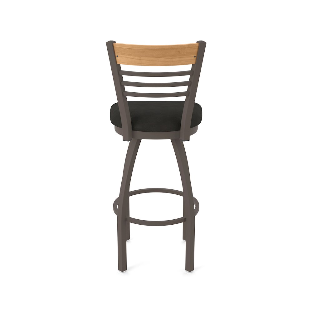 25" Swivel Counter Stool, Bronze Finish, Medium Back, Canter Espresso Seat