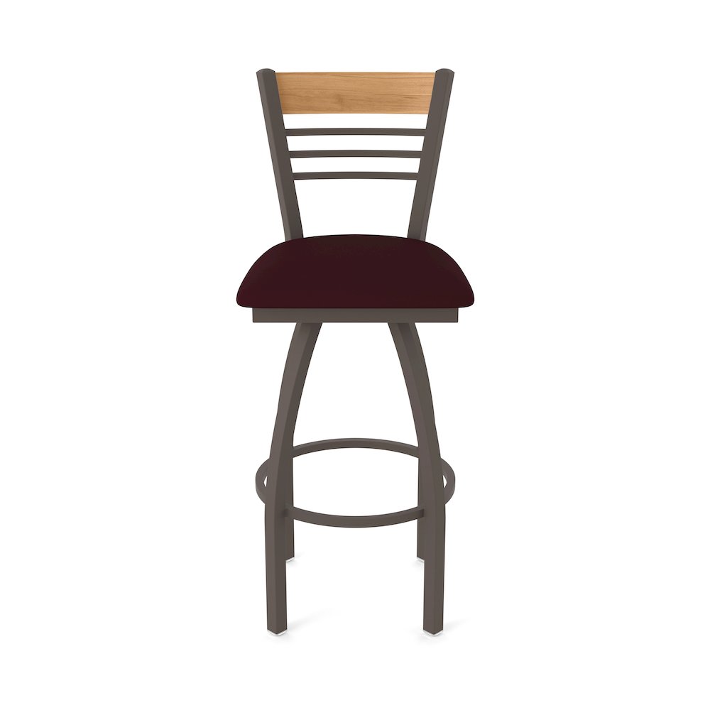 25" Swivel Counter Stool, Bronze Finish, Medium Back, Canter Bordeaux Seat