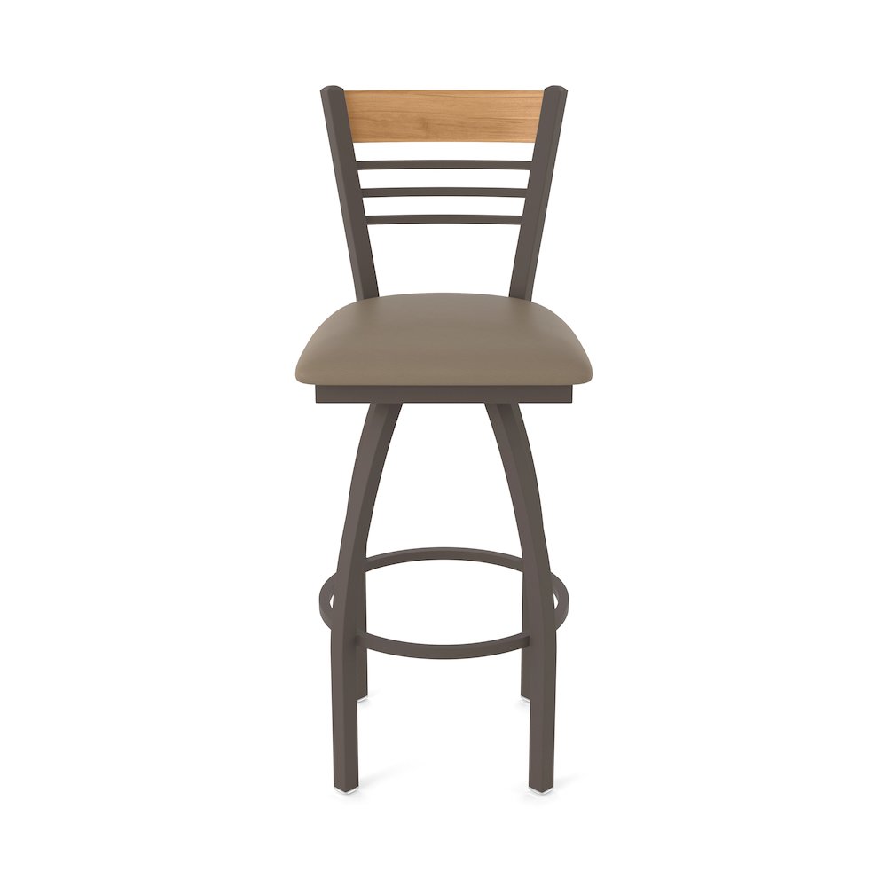 25" Swivel Counter Stool, Bronze Finish, Medium Back, Canter Earth Seat