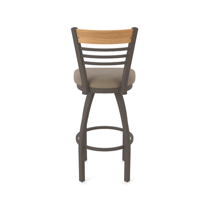 25" Swivel Counter Stool, Bronze Finish, Medium Back, Canter Earth Seat