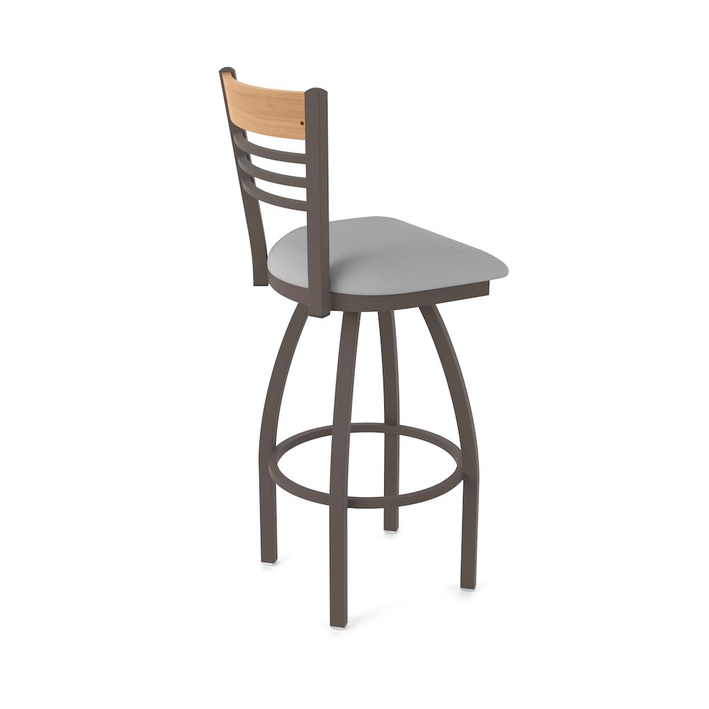 25" Swivel Counter Stool, Bronze Finish, Medium Back, Canter Folkstone Grey Seat