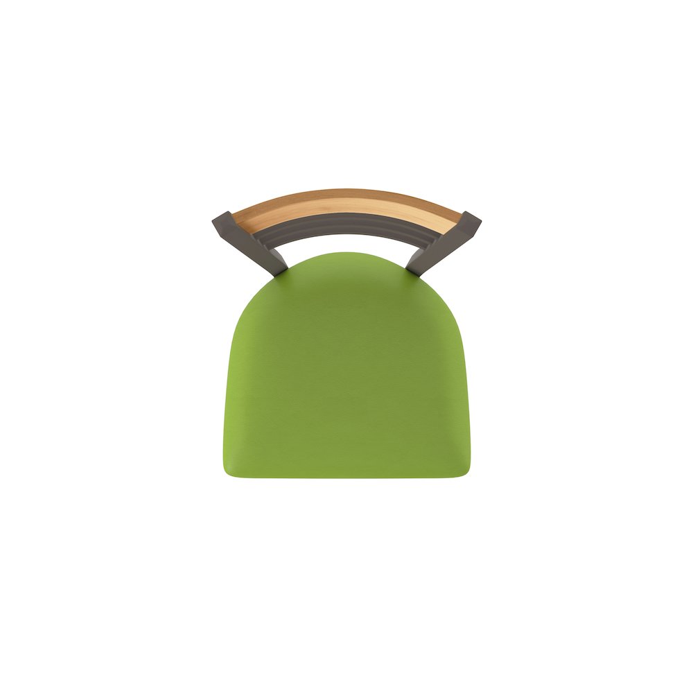 25" Swivel Counter Stool, Bronze Finish, Medium Back, Canter Kiwi Green Seat
