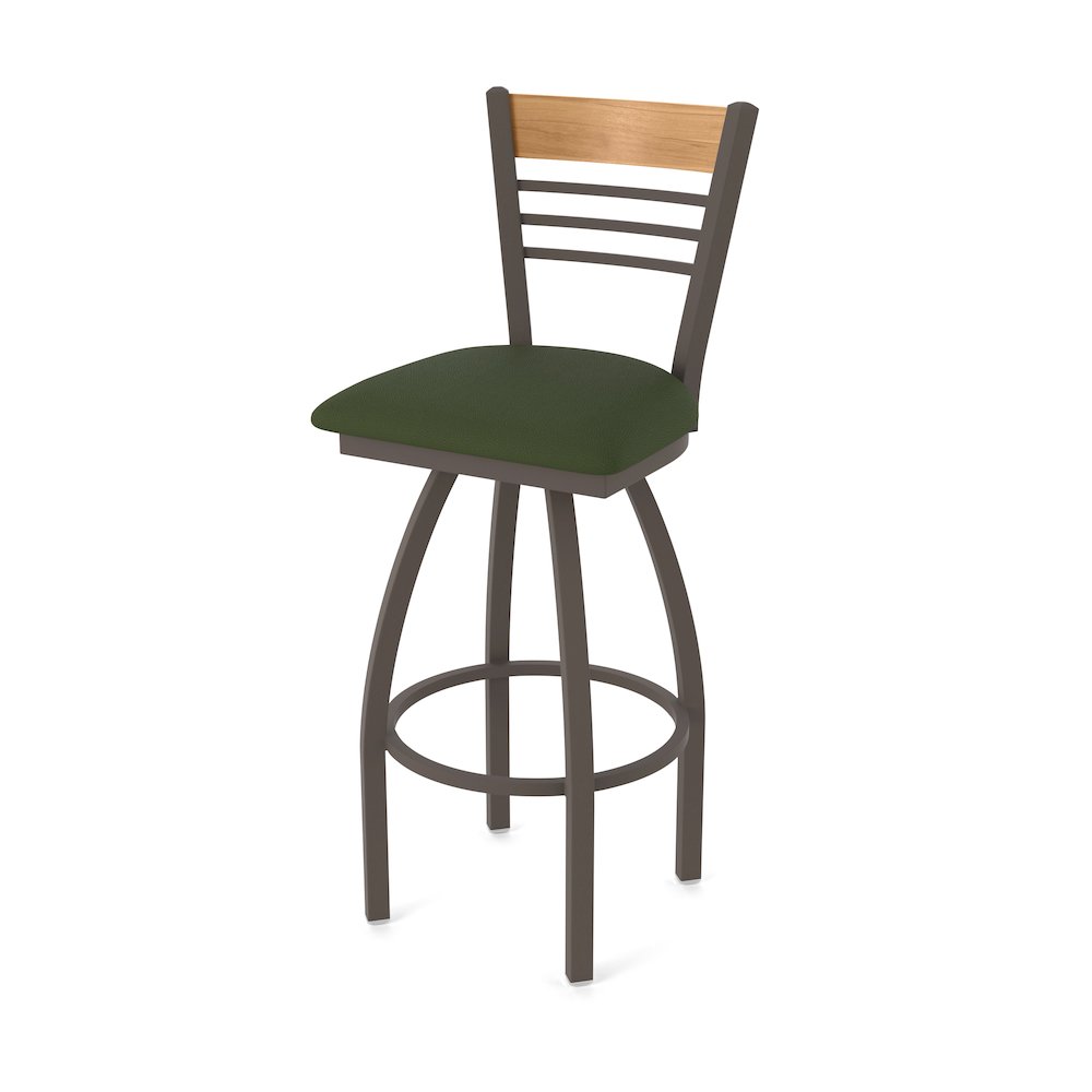25" Swivel Counter Stool, Bronze Finish, Medium Back, Canter Pine Seat