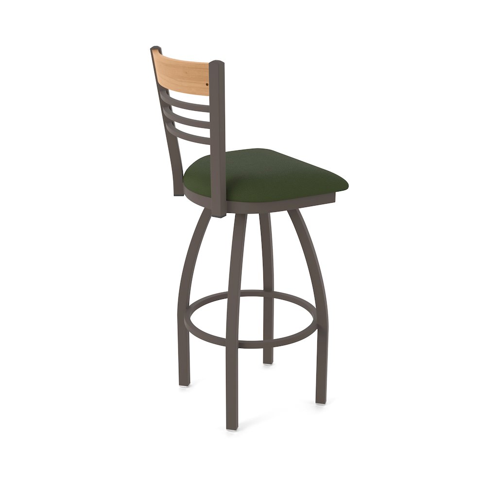 25" Swivel Counter Stool, Bronze Finish, Medium Back, Canter Pine Seat