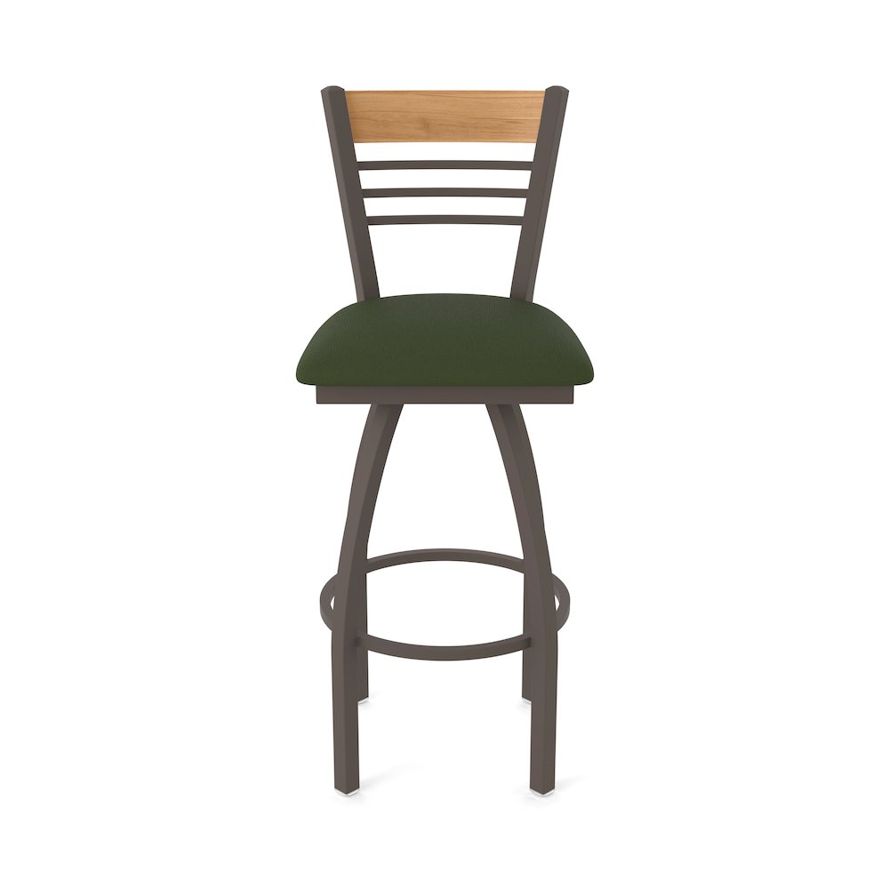 25" Swivel Counter Stool, Bronze Finish, Medium Back, Canter Pine Seat