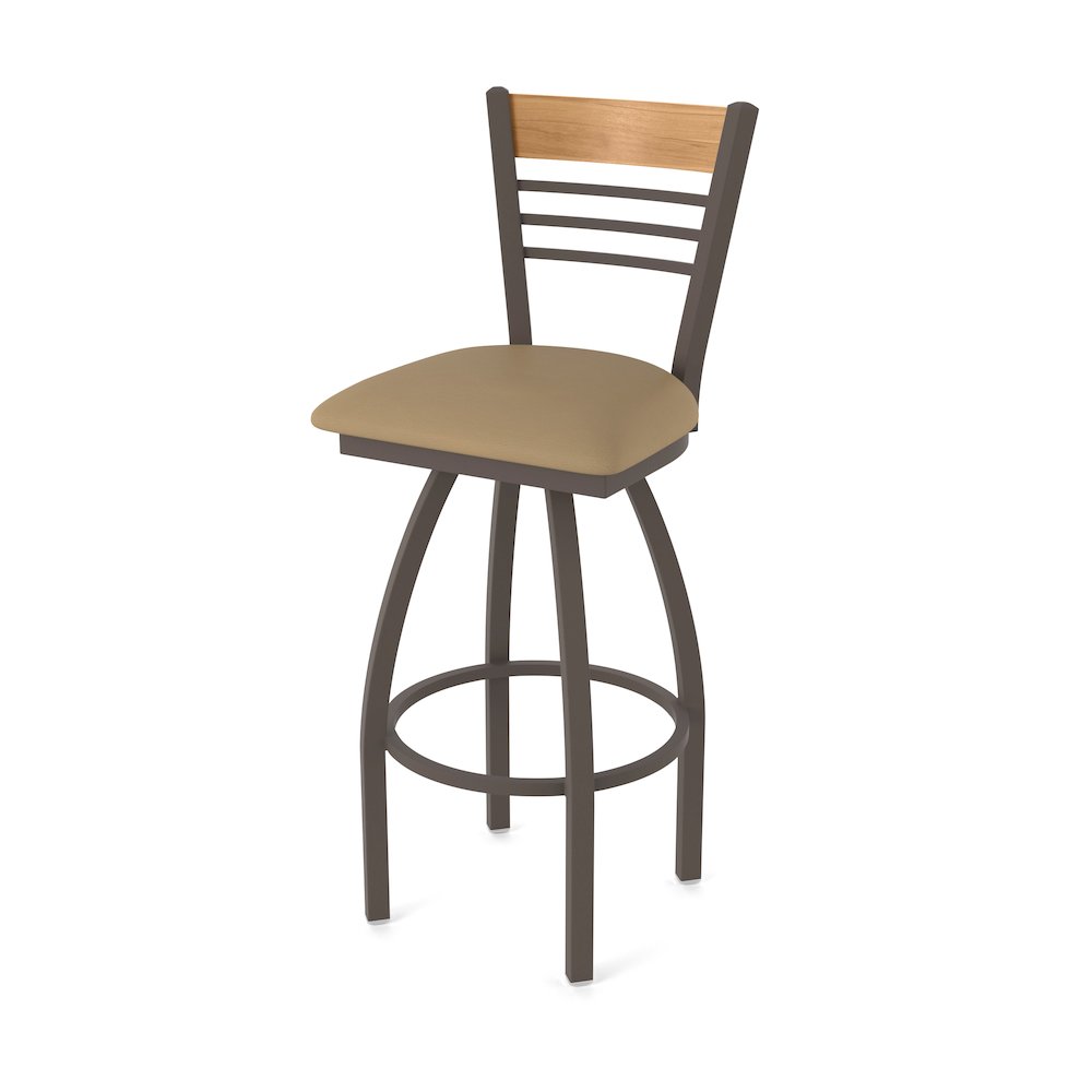 25" Swivel Counter Stool, Bronze Finish, Medium Back, Canter Sand Seat