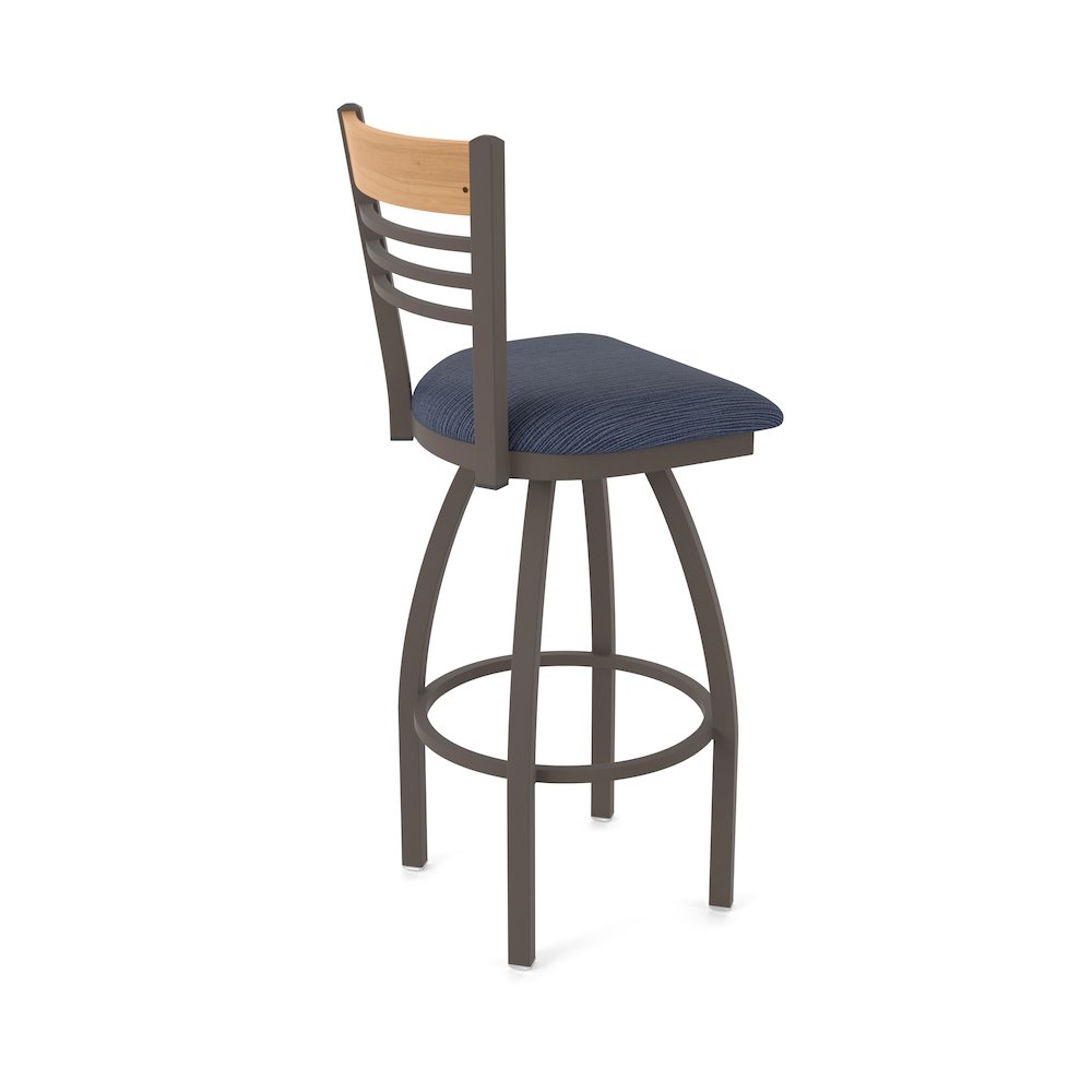 25" Swivel Counter Stool, Bronze Finish, Medium Back, Graph Anchor Seat