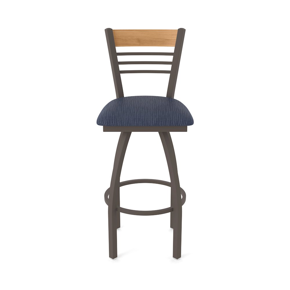 25" Swivel Counter Stool, Bronze Finish, Medium Back, Graph Anchor Seat