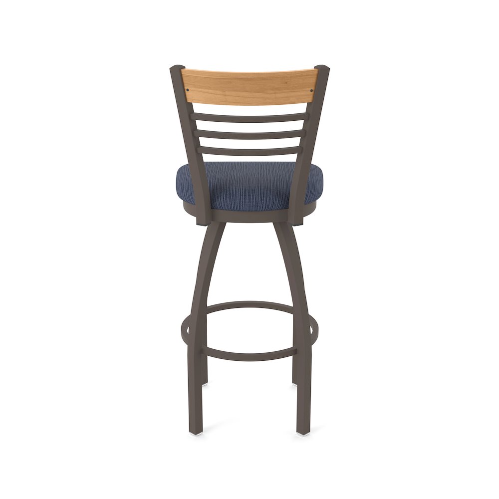 25" Swivel Counter Stool, Bronze Finish, Medium Back, Graph Anchor Seat