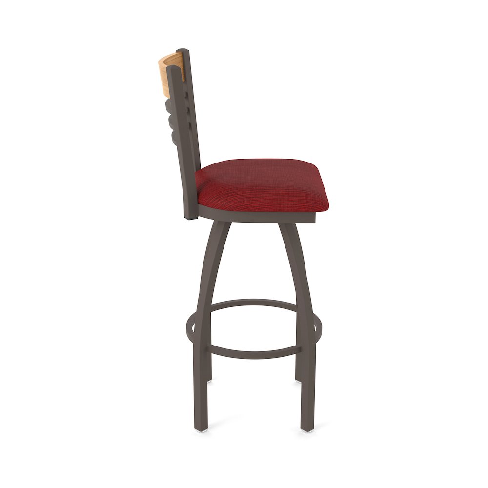 25" Swivel Counter Stool, Bronze Finish, Medium Back, Graph Ruby Seat