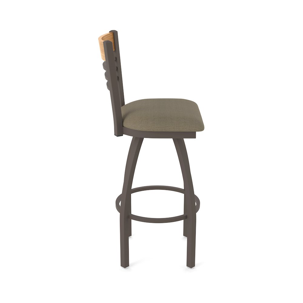 25" Swivel Counter Stool, Bronze Finish, Medium Back, Graph Cork Seat