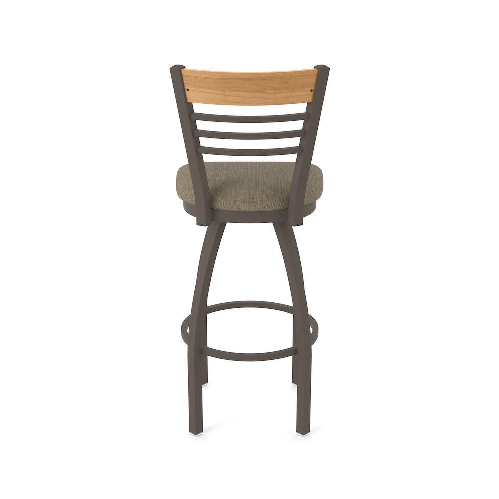 25" Swivel Counter Stool, Bronze Finish, Medium Back, Graph Cork Seat