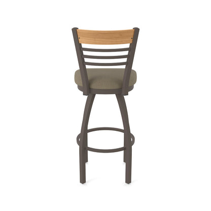 25" Swivel Counter Stool, Bronze Finish, Medium Back, Graph Cork Seat